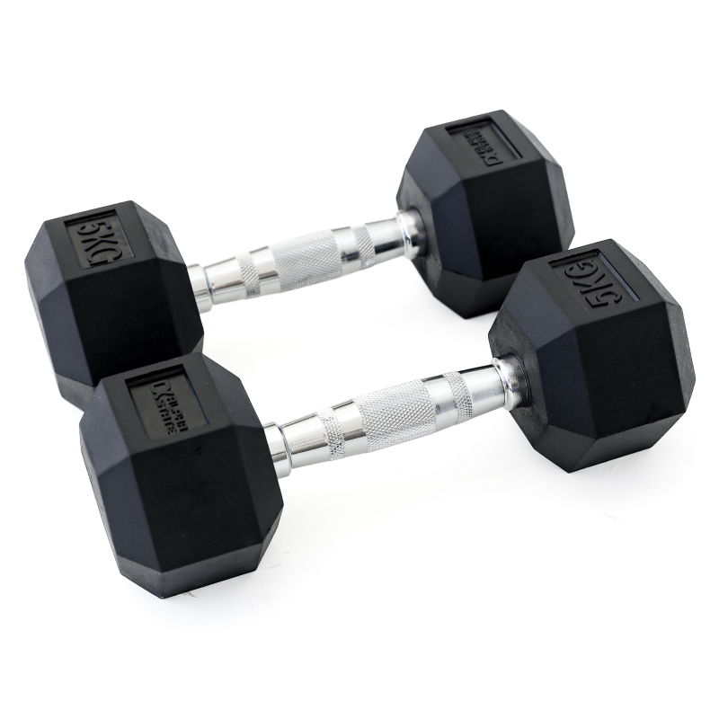 Hexagon Rubber Dumbbells Sale