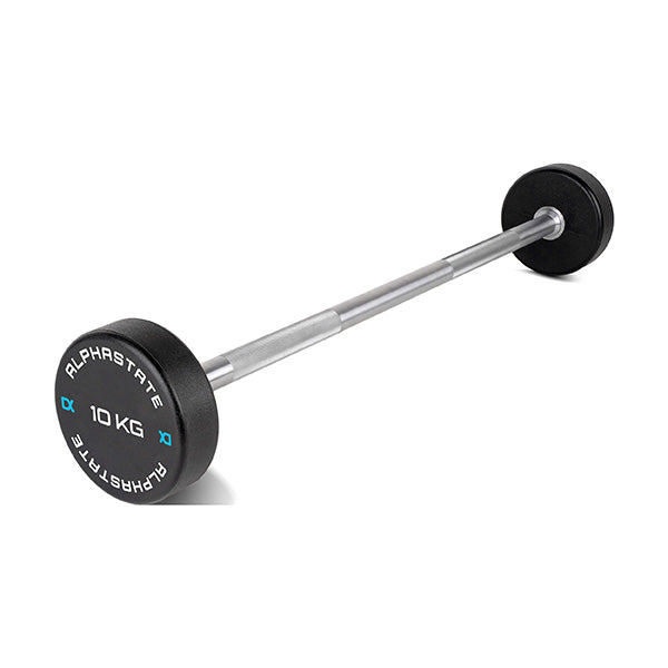 AlphaState Fixed PU Barbells (10-50kg) + Rack