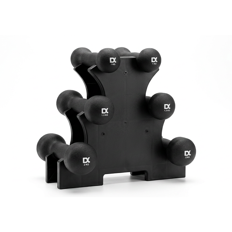 Neoprene Dumbbell Set - 1kg/1.5kg/2kg pairs + rack
