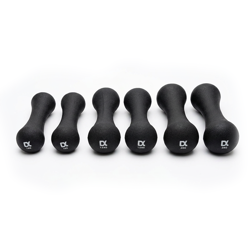 Neoprene Dumbbell Set - 1kg/1.5kg/2kg pairs + rack