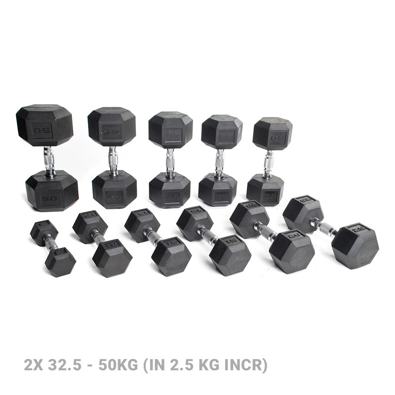 AlphaState Hexagon Dumbbell Set (32.5-50kg) - Gym Concepts